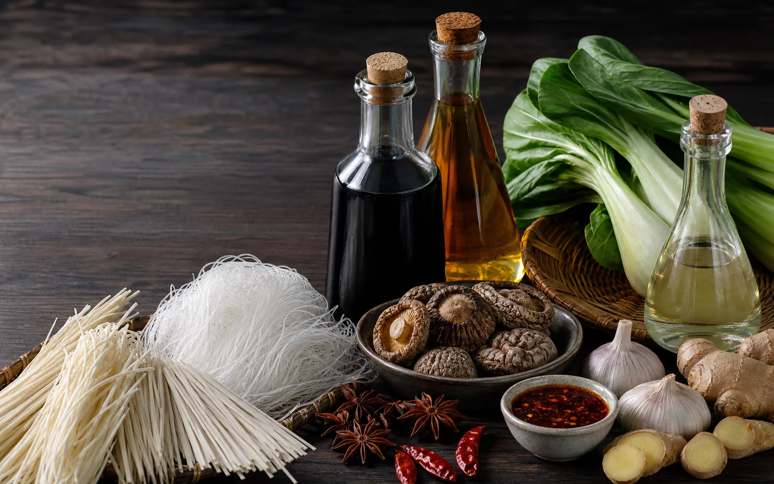 Asian ingredients, noodles and sauces